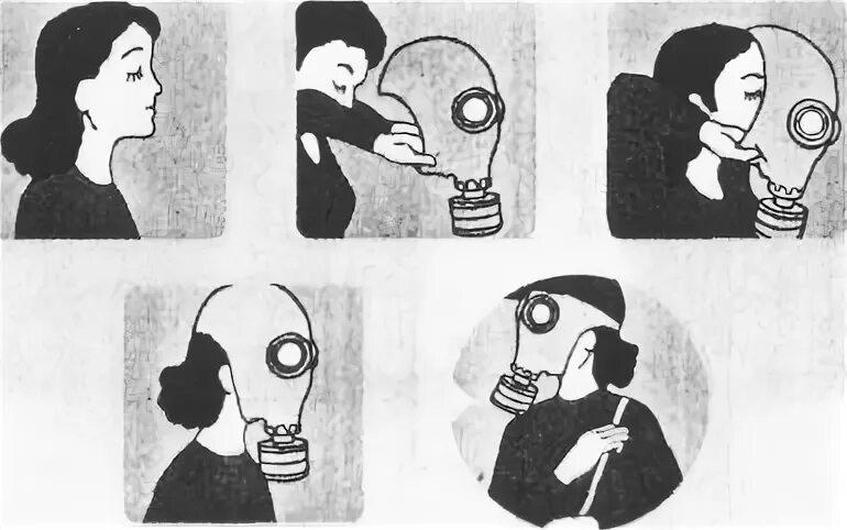 Надевание противогаза